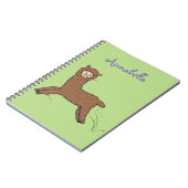 Cute happy brown alpaca cartoon notitieboek (Linkerzijde)