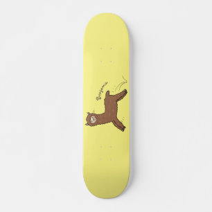 Cute happy brown alpaca cartoon persoonlijk skateboard