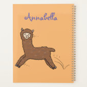 Cute happy brown alpaca cartoon planner (Achterkant)