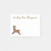 Cute happy brown alpaca cartoon post-it® notes (Voorkant)
