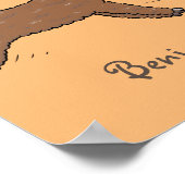 Cute happy brown alpaca cartoon poster (Hoek)