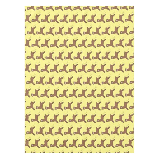 Cute happy brown alpaca cartoon tafelkleed (Voorkant)