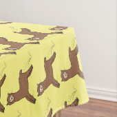 Cute happy brown alpaca cartoon tafelkleed (Voorbeeld)