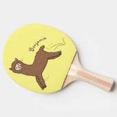 Cute happy brown alpaca cartoon tafeltennisbatje (Zijkant)