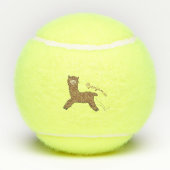 Cute happy brown alpaca cartoon tennisballen (Achterkant)