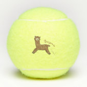 Cute happy brown alpaca cartoon tennisballen (Voorkant)