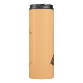 Cute happy brown alpaca cartoon thermosbeker (Achterkant)