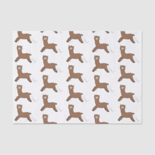 Cute happy brown alpaca cartoon tissuepapier