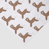 Cute happy brown alpaca cartoon tissuepapier (Detail)