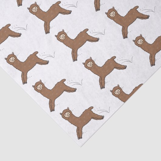 Cute happy brown alpaca cartoon tissuepapier (Detail)