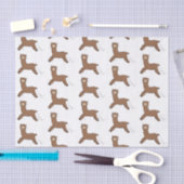 Cute happy brown alpaca cartoon tissuepapier (Craft)