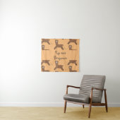Cute happy brown alpaca cartoon wandkleed (In Situ (horizontaal))