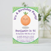 Cute happy brown onion cartoon illustratie kaart (Staand voorkant)