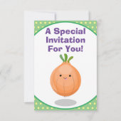 Cute happy brown onion cartoon illustratie kaart (Achterkant)