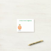 Cute happy brown onion cartoon illustratie post-it® notes (Op bureau)