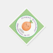 Cute happy brown onion cartoon illustratie servet (Hoek)