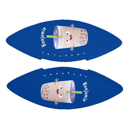 Cute happy bubble tea boba cartoon american football (Panelen)