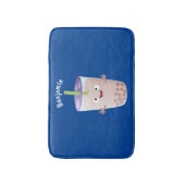 Cute happy bubble tea boba cartoon badmat (Voorkant Verticaal)