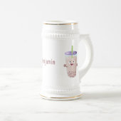 Cute happy bubble tea boba cartoon bierpul (Voorkant rechts)