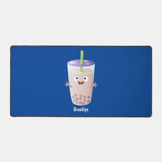 Cute happy bubble tea boba cartoon bureaumat (Voorkant)