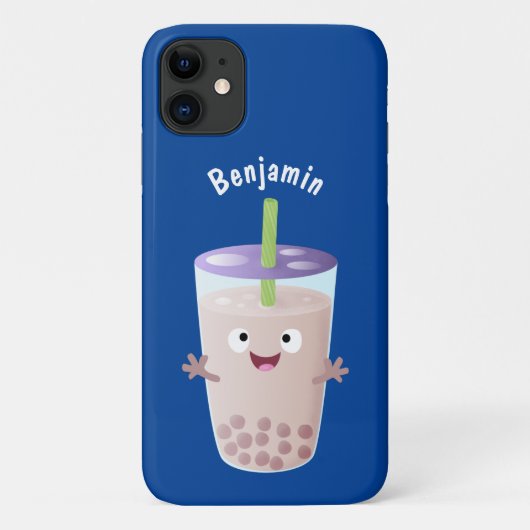 Cute happy bubble tea boba cartoon Case-Mate iPhone case (Achterkant)