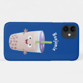Cute happy bubble tea boba cartoon Case-Mate iPhone case (Achterkant (horizontaal))