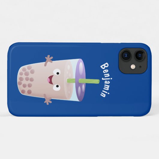 Cute happy bubble tea boba cartoon Case-Mate iPhone case (Achterkant (horizontaal))