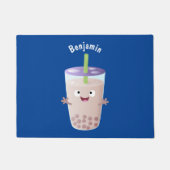 Cute happy bubble tea boba cartoon deurmat (Voorkant)