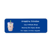 Cute happy bubble tea boba cartoon etiket (Voorkant)