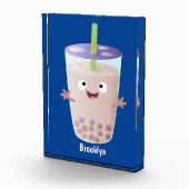 Cute happy bubble tea boba cartoon fotoblokken (Rechts)