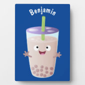 Cute happy bubble tea boba cartoon fotoplaat (voorkant)