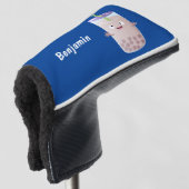 Cute happy bubble tea boba cartoon golfheadcover (3/4 voorkant)