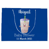 Cute happy bubble tea boba cartoon groot cadeauzakje (Achterkant)