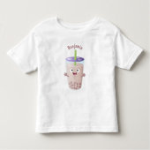 Cute happy bubble tea boba cartoon kinder shirts (Voorkant)