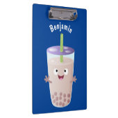 Cute happy bubble tea boba cartoon klembord (Rechts)