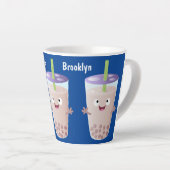 Cute happy bubble tea boba cartoon latte mok (Rechterhoek)