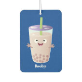 Cute happy bubble tea boba cartoon luchtverfrisser (Voorkant)