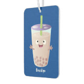 Cute happy bubble tea boba cartoon luchtverfrisser (Links)