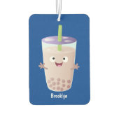 Cute happy bubble tea boba cartoon luchtverfrisser (Achterkant)