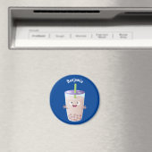 Cute happy bubble tea boba cartoon magneet (Insitu (Vaatwasser))