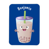 Cute happy bubble tea boba cartoon magneet (Verticaal)