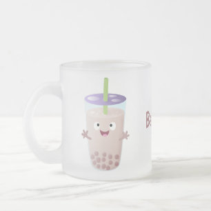 Cute happy bubble tea boba cartoon matglas koffiemok