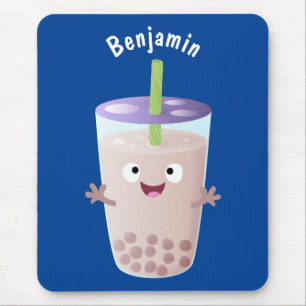 Cute happy bubble tea boba cartoon muismat