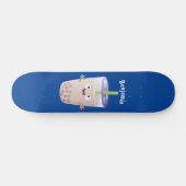 Cute happy bubble tea boba cartoon persoonlijk skateboard (Horizontaal)
