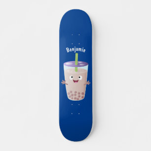 Cute happy bubble tea boba cartoon persoonlijk skateboard