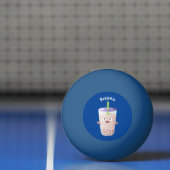 Cute happy bubble tea boba cartoon pingpongbal (Net)