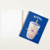 Cute happy bubble tea boba cartoon planner (Display)