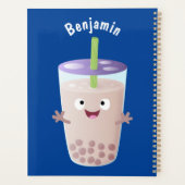 Cute happy bubble tea boba cartoon planner (Achterkant)