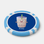 Cute happy bubble tea boba cartoon poker chips (Enkel)