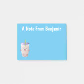 Cute happy bubble tea boba cartoon post-it® notes (Voorkant)
